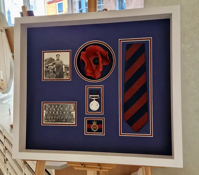 Military items framed